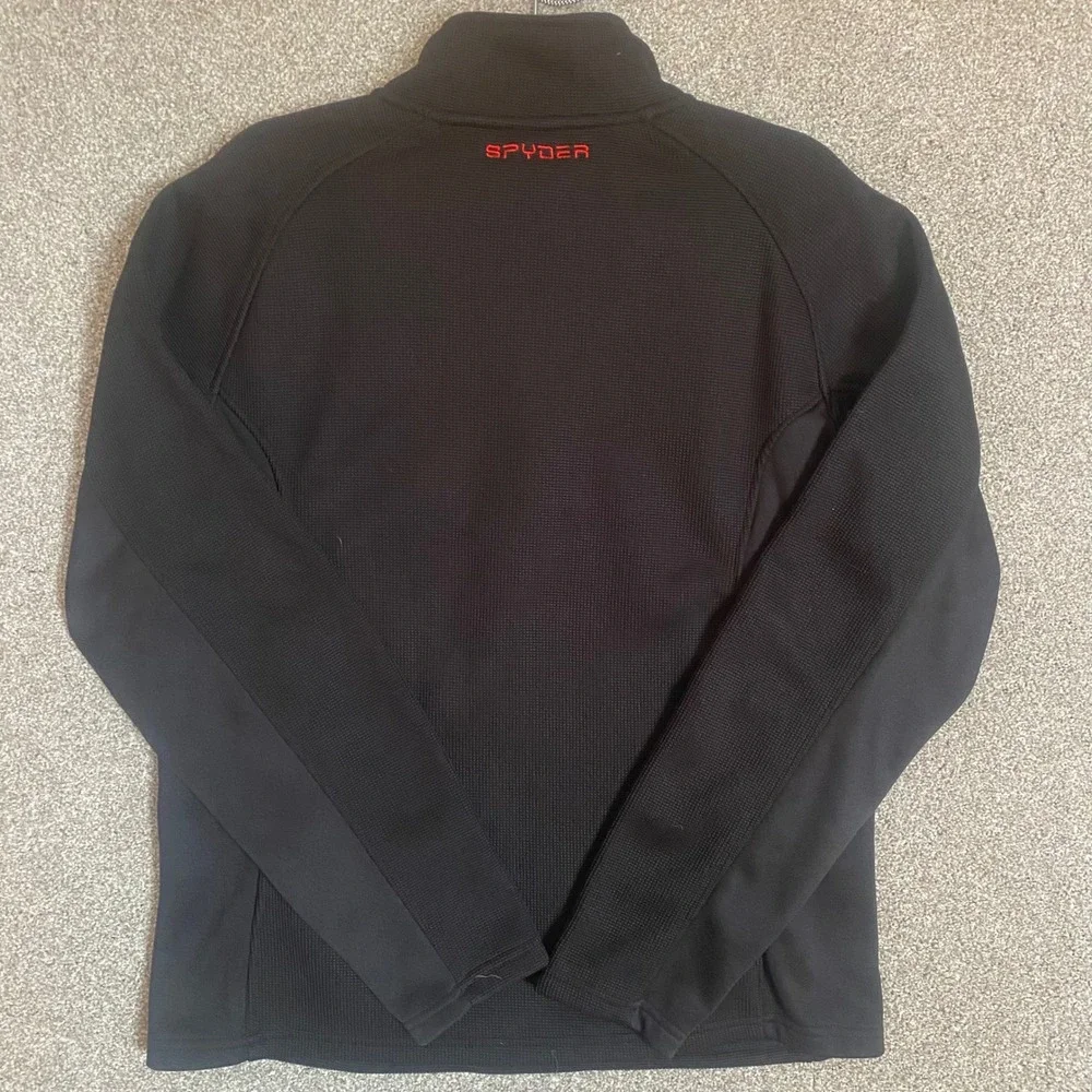Spyder Mens Black 1/4 Zip Pullover Fleece Jacket Size L - Picture 4 of 9